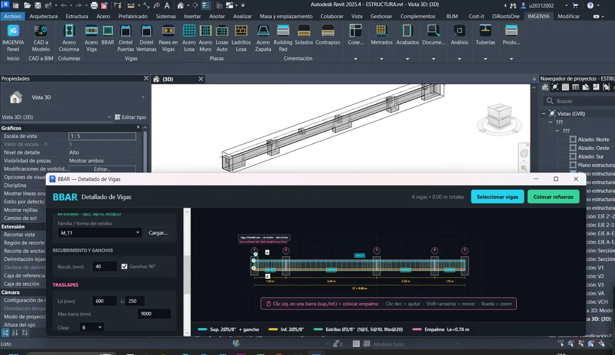 Modelado BIM en Revit: representación del área de trabajo