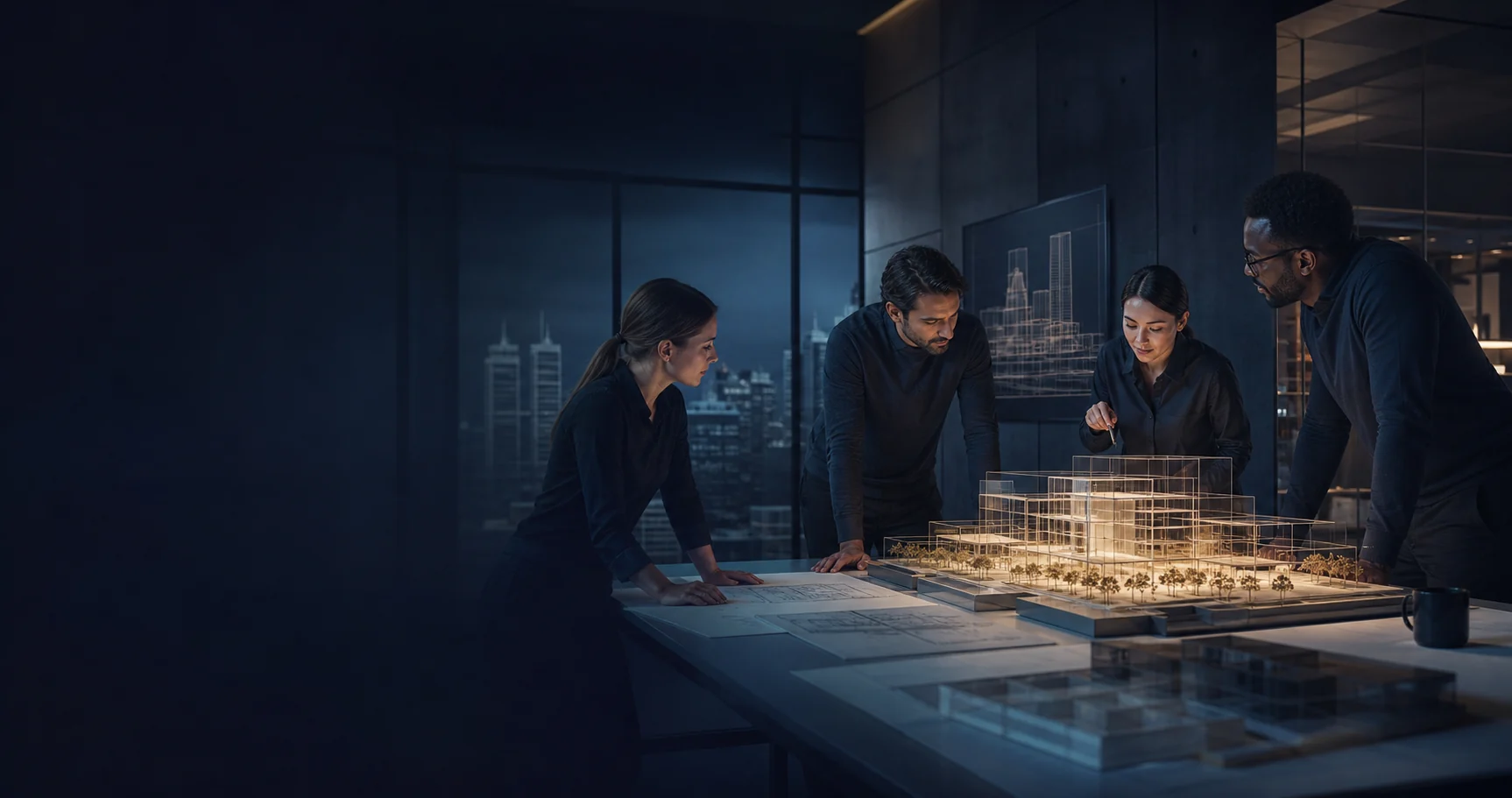 Representación visual de colaboración en torno a un modelo BIM